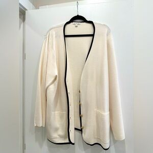 J. Crew V-Neck Cardigan with contrast trim